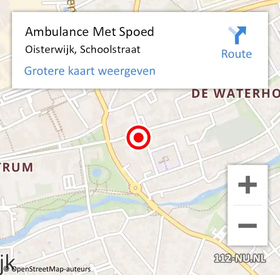 Locatie op kaart van de 112 melding: Ambulance Met Spoed Naar Oisterwijk, Schoolstraat op 12 december 2014 08:28