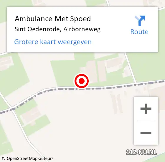 Locatie op kaart van de 112 melding: Ambulance Met Spoed Naar Sint Oedenrode, Airborneweg op 12 december 2014 08:35