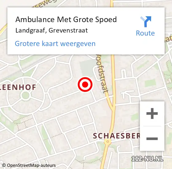 Locatie op kaart van de 112 melding: Ambulance Met Grote Spoed Naar Landgraaf, Grevenstraat op 12 december 2014 08:53