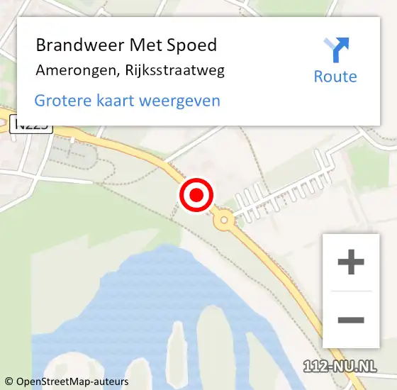 Locatie op kaart van de 112 melding: Brandweer Met Spoed Naar Amerongen, Rijksstraatweg op 12 december 2014 09:59