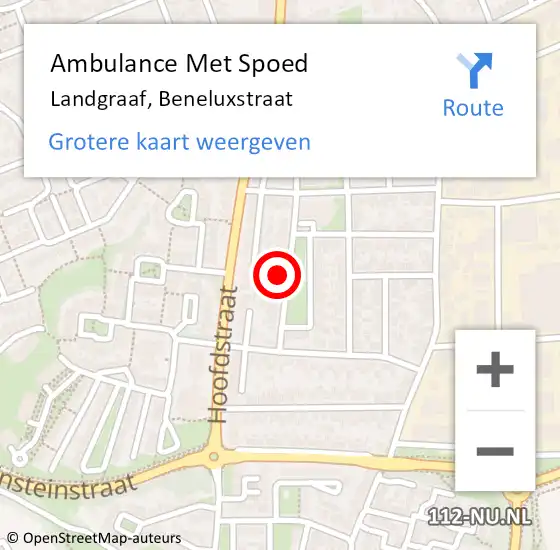 Locatie op kaart van de 112 melding: Ambulance Met Spoed Naar Landgraaf, Beneluxstraat op 10 september 2013 14:46