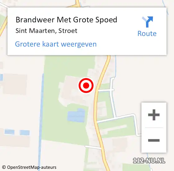 Locatie op kaart van de 112 melding: Brandweer Met Grote Spoed Naar Sint Maarten, Stroet op 12 december 2014 10:31