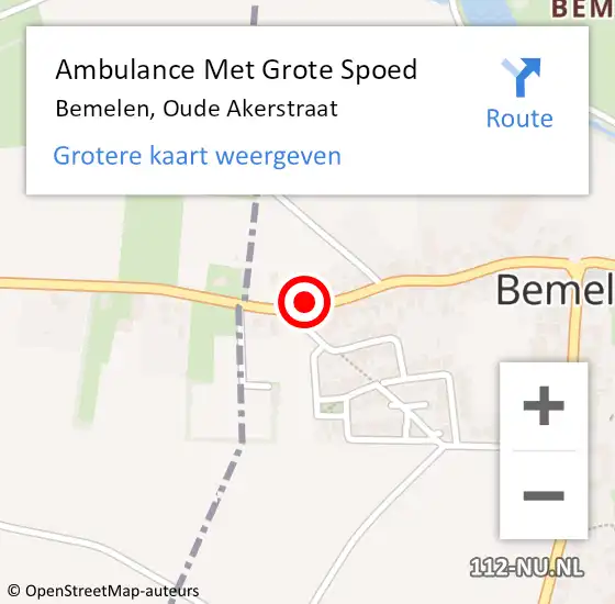 Locatie op kaart van de 112 melding: Ambulance Met Grote Spoed Naar Bemelen, Oude Akerstraat op 12 december 2014 10:48