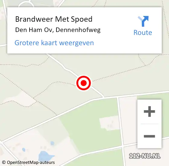 Locatie op kaart van de 112 melding: Brandweer Met Spoed Naar Den Ham Ov, Dennenhofweg op 12 december 2014 11:10