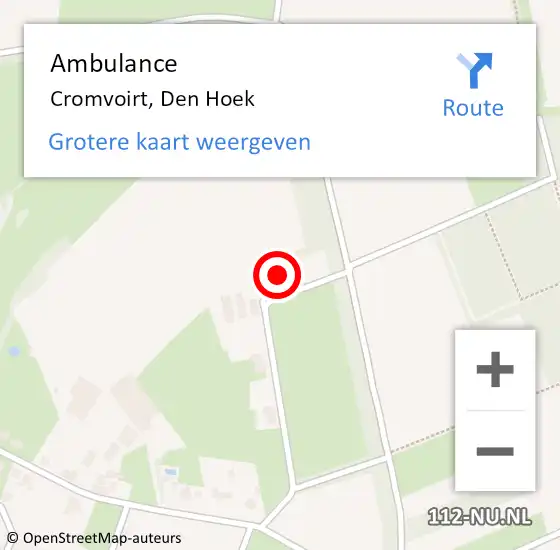 Locatie op kaart van de 112 melding: Ambulance Cromvoirt, Den Hoek op 12 december 2014 11:14