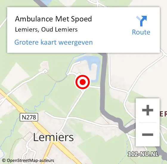 Locatie op kaart van de 112 melding: Ambulance Met Spoed Naar Lemiers, Oud Lemiers op 12 december 2014 12:58