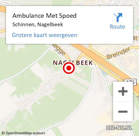 Locatie op kaart van de 112 melding: Ambulance Met Spoed Naar Schinnen, Nagelbeek op 12 december 2014 13:37