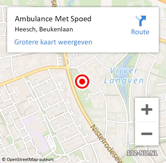 Locatie op kaart van de 112 melding: Ambulance Met Spoed Naar Heesch, Beukenlaan op 12 december 2014 15:50