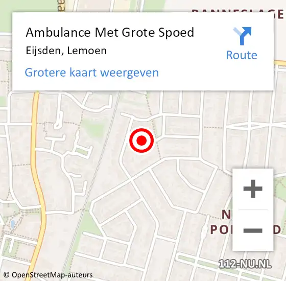 Locatie op kaart van de 112 melding: Ambulance Met Grote Spoed Naar Eijsden, Lemoen op 12 december 2014 16:31
