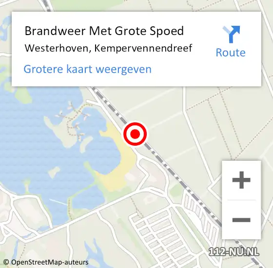 Locatie op kaart van de 112 melding: Brandweer Met Grote Spoed Naar Westerhoven, Kempervennendreef op 12 december 2014 18:57