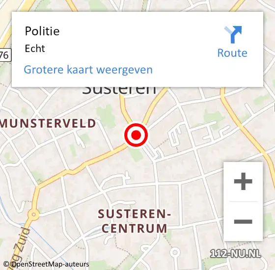 Locatie op kaart van de 112 melding: Politie Echt op 12 december 2014 19:13