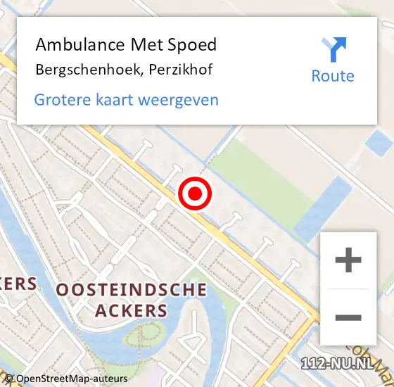 Locatie op kaart van de 112 melding: Ambulance Met Spoed Naar Bergschenhoek, Perzikhof op 12 december 2014 19:13