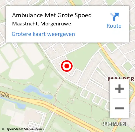 Locatie op kaart van de 112 melding: Ambulance Met Grote Spoed Naar Maastricht, Morgenruwe op 12 december 2014 19:50