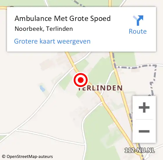 Locatie op kaart van de 112 melding: Ambulance Met Grote Spoed Naar Noorbeek, Terlinden op 12 december 2014 20:28