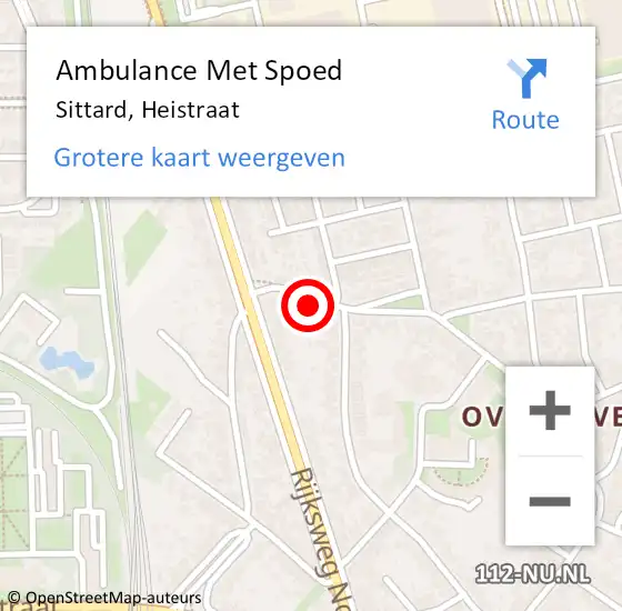 Locatie op kaart van de 112 melding: Ambulance Met Spoed Naar Sittard, Heistraat op 12 december 2014 20:48