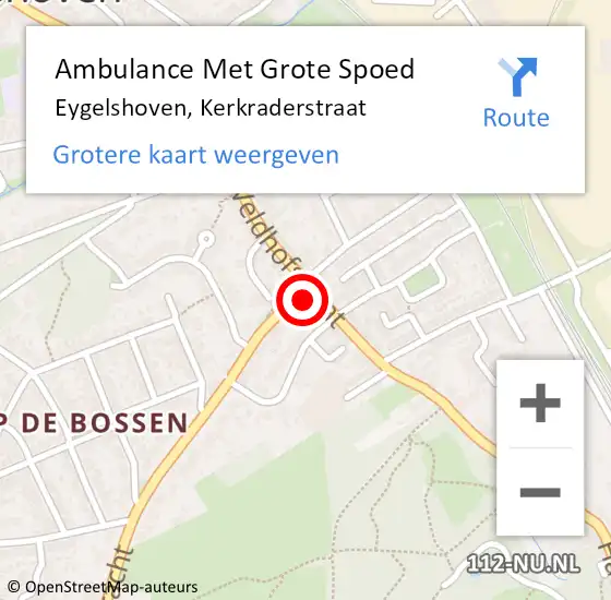 Locatie op kaart van de 112 melding: Ambulance Met Grote Spoed Naar Eygelshoven, Kerkraderstraat op 12 december 2014 21:17