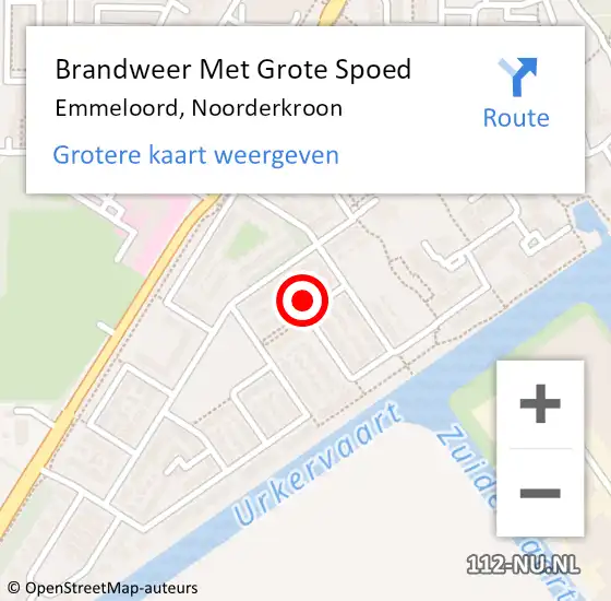 Locatie op kaart van de 112 melding: Brandweer Met Grote Spoed Naar Emmeloord, Noorderkroon op 12 december 2014 22:06