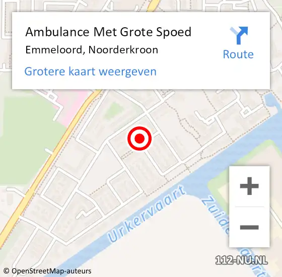 Locatie op kaart van de 112 melding: Ambulance Met Grote Spoed Naar Emmeloord, Noorderkroon op 12 december 2014 22:06