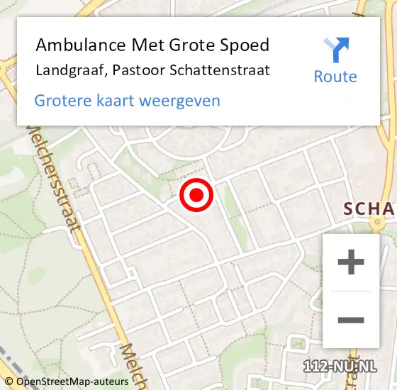 Locatie op kaart van de 112 melding: Ambulance Met Grote Spoed Naar Landgraaf, Pastoor Schattenstraat op 12 december 2014 23:49