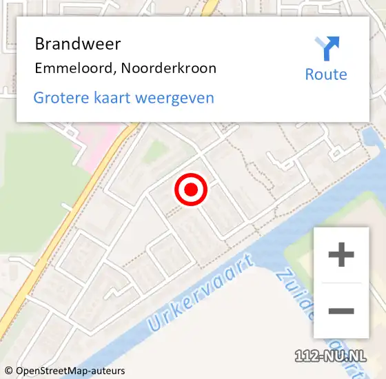 Locatie op kaart van de 112 melding: Brandweer Emmeloord, Noorderkroon op 12 december 2014 23:56