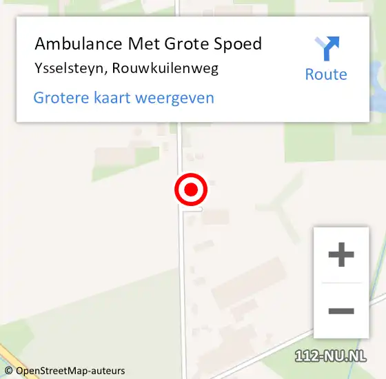 Locatie op kaart van de 112 melding: Ambulance Met Grote Spoed Naar Ysselsteyn, Rouwkuilenweg op 13 december 2014 01:20