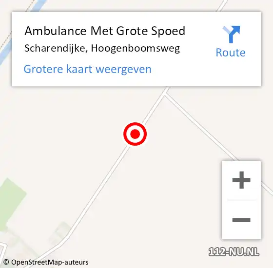 Locatie op kaart van de 112 melding: Ambulance Met Grote Spoed Naar Scharendijke, Hoogenboomsweg op 24 oktober 2013 08:56