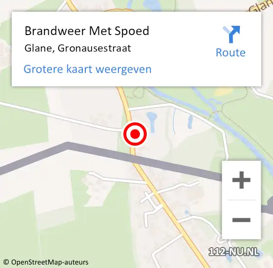 Locatie op kaart van de 112 melding: Brandweer Met Spoed Naar Glane, Gronausestraat op 13 december 2014 09:19