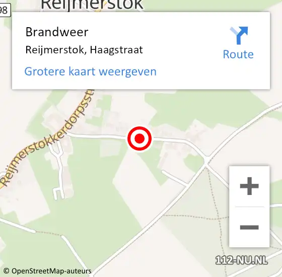 Locatie op kaart van de 112 melding: Brandweer Reijmerstok, Haagstraat op 13 december 2014 10:09