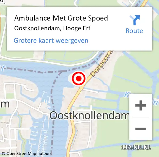 Locatie op kaart van de 112 melding: Ambulance Met Grote Spoed Naar Oostknollendam, Hooge Erf op 13 december 2014 10:12