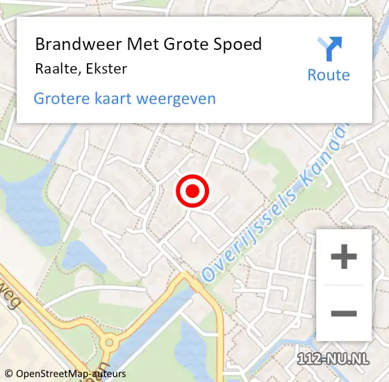 Locatie op kaart van de 112 melding: Brandweer Met Grote Spoed Naar Raalte, Ekster op 13 december 2014 10:19