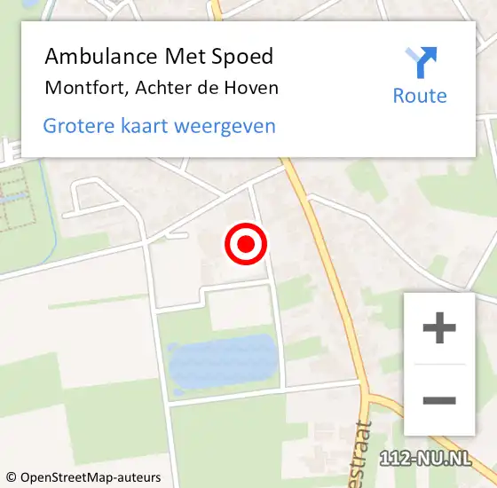 Locatie op kaart van de 112 melding: Ambulance Met Spoed Naar Montfort, Achter de Hoven op 13 december 2014 11:26