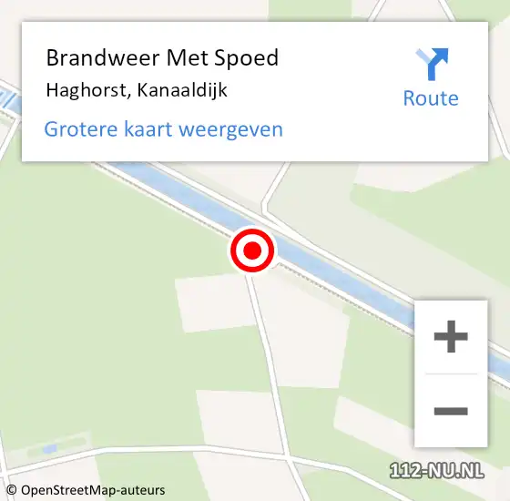 Locatie op kaart van de 112 melding: Brandweer Met Spoed Naar Haghorst, Kanaaldijk op 13 december 2014 11:46