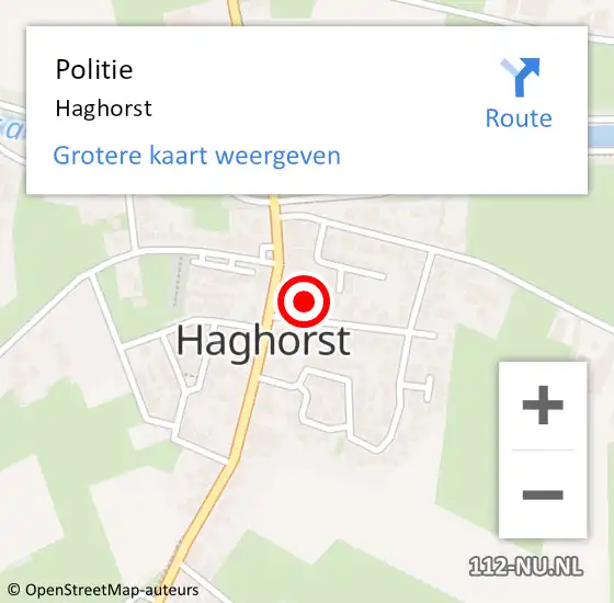 Locatie op kaart van de 112 melding: Politie Haghorst op 13 december 2014 11:57