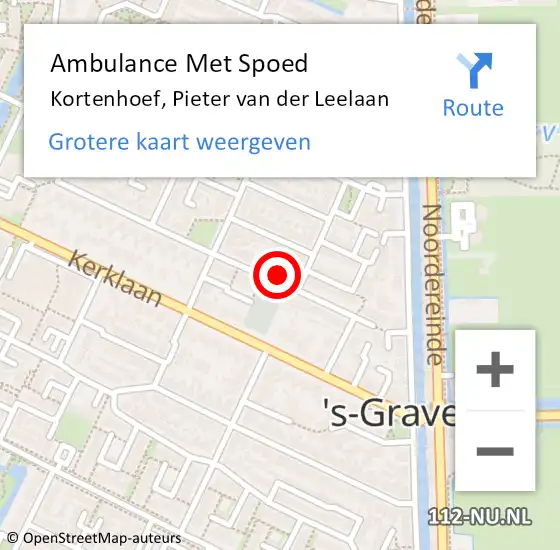 Locatie op kaart van de 112 melding: Ambulance Met Spoed Naar Kortenhoef, Pieter van der Leelaan op 13 december 2014 12:28