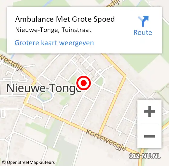 Locatie op kaart van de 112 melding: Ambulance Met Grote Spoed Naar Nieuwe-Tonge, Tuinstraat op 13 december 2014 12:45