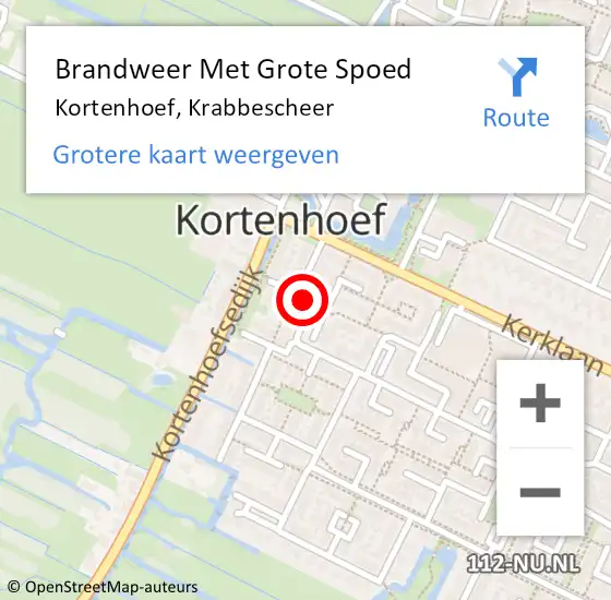 Locatie op kaart van de 112 melding: Brandweer Met Grote Spoed Naar Kortenhoef, Krabbescheer op 24 oktober 2013 09:09