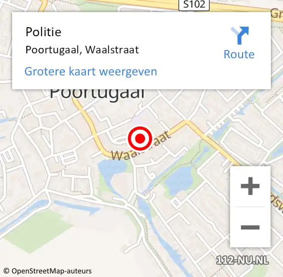 Locatie op kaart van de 112 melding: Politie Poortugaal, Waalstraat op 13 december 2014 14:08