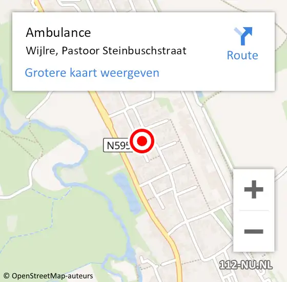 Locatie op kaart van de 112 melding: Ambulance Wijlre, Pastoor Steinbuschstraat op 13 december 2014 14:26