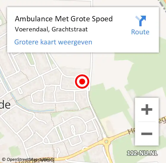 Locatie op kaart van de 112 melding: Ambulance Met Grote Spoed Naar Voerendaal, Grachtstraat op 13 december 2014 15:37