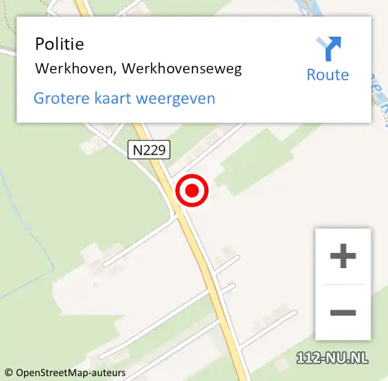 Locatie op kaart van de 112 melding: Politie Werkhoven, Werkhovenseweg op 13 december 2014 15:37