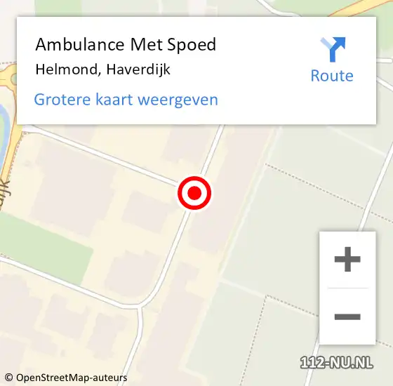 Locatie op kaart van de 112 melding: Ambulance Met Spoed Naar Helmond, Haverdijk op 13 december 2014 16:28