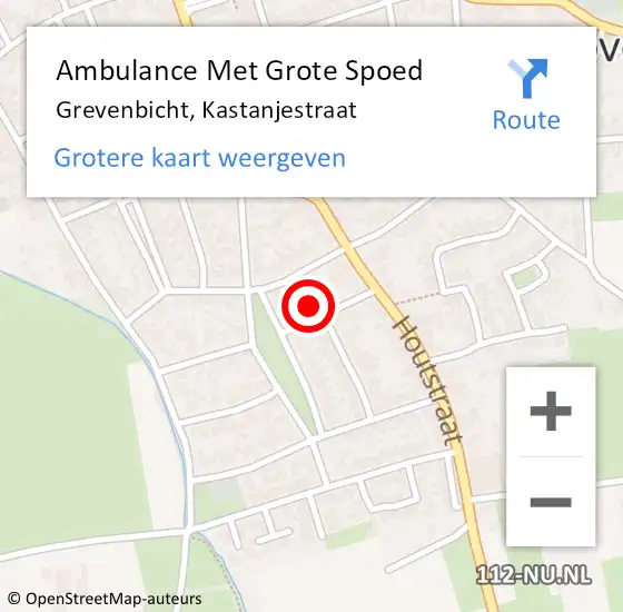 Locatie op kaart van de 112 melding: Ambulance Met Grote Spoed Naar Grevenbicht, Kastanjestraat op 13 december 2014 17:50