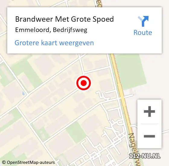 Locatie op kaart van de 112 melding: Brandweer Met Grote Spoed Naar Emmeloord, Bedrijfsweg op 13 december 2014 18:50