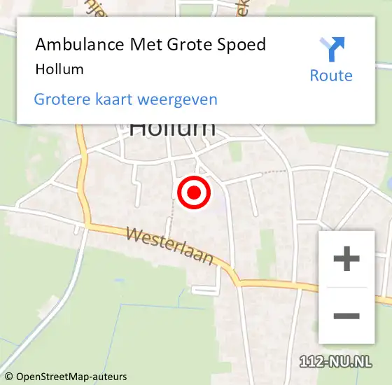 Locatie op kaart van de 112 melding: Ambulance Met Grote Spoed Naar Hollum op 13 december 2014 18:50