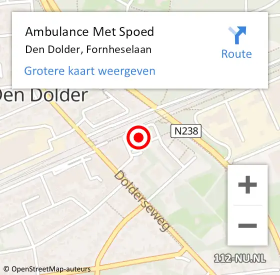 Locatie op kaart van de 112 melding: Ambulance Met Spoed Naar Den Dolder, Fornheselaan op 24 oktober 2013 09:37