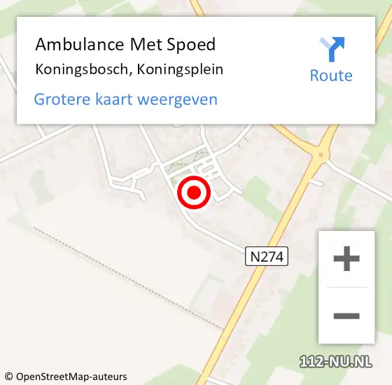 Locatie op kaart van de 112 melding: Ambulance Met Spoed Naar Koningsbosch, Koningsplein op 13 december 2014 19:58