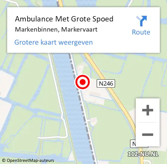 Locatie op kaart van de 112 melding: Ambulance Met Grote Spoed Naar Markenbinnen, Markervaart op 13 december 2014 20:23