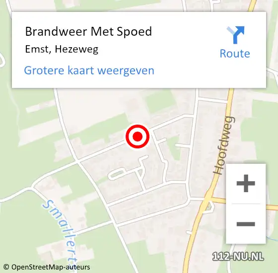 Locatie op kaart van de 112 melding: Brandweer Met Spoed Naar Emst, Hezeweg op 13 december 2014 20:44