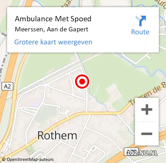 Locatie op kaart van de 112 melding: Ambulance Met Spoed Naar Meerssen, Aan de Gapert op 13 december 2014 21:41