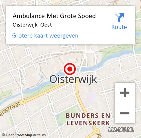 Locatie op kaart van de 112 melding: Ambulance Met Grote Spoed Naar Oisterwijk, Oost op 13 december 2014 22:03